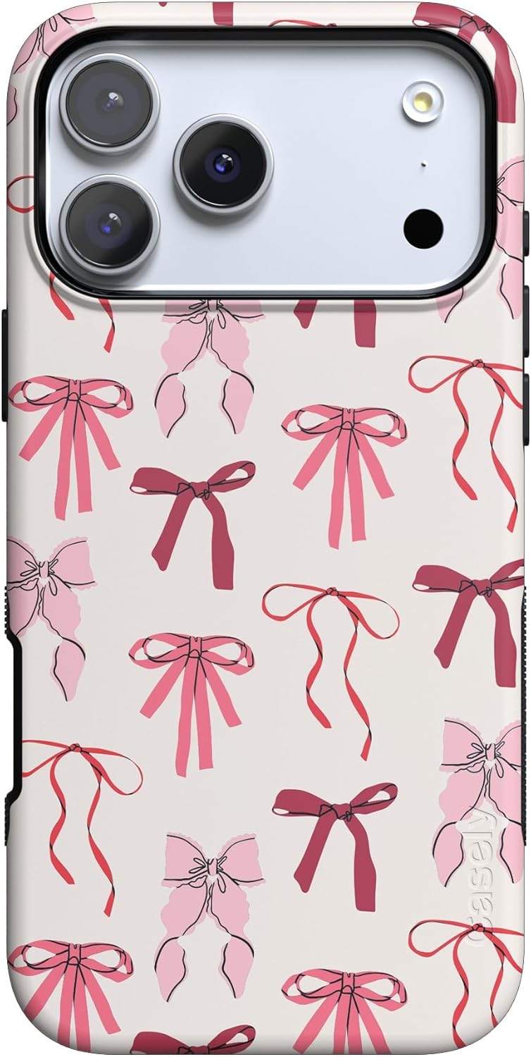 Casely iPhone 17 Pro Case with Pink Bows for Bold Protection