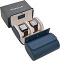 Genuine Leather Watch Roll Case for 2 Watches - Travel Protection