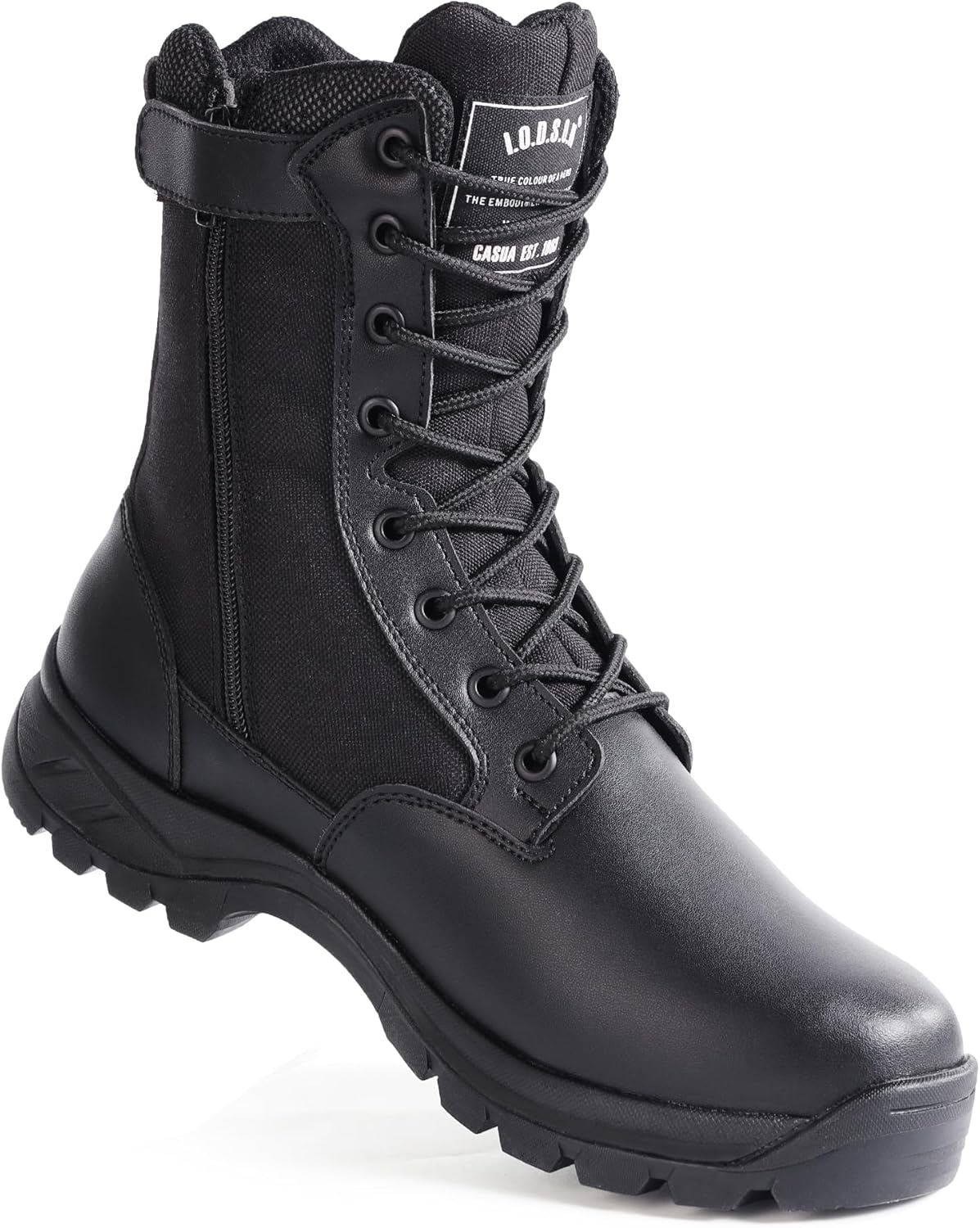 Men's Military Tactical Work Boots with Side Zipper for Comfort