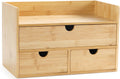 Desk Organizer with Drawers Bamboo Desktop Organizer - Tidy Storage
