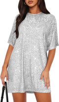 Women's Sequin Shirt Dress - Reversible Sparkly Party Mini