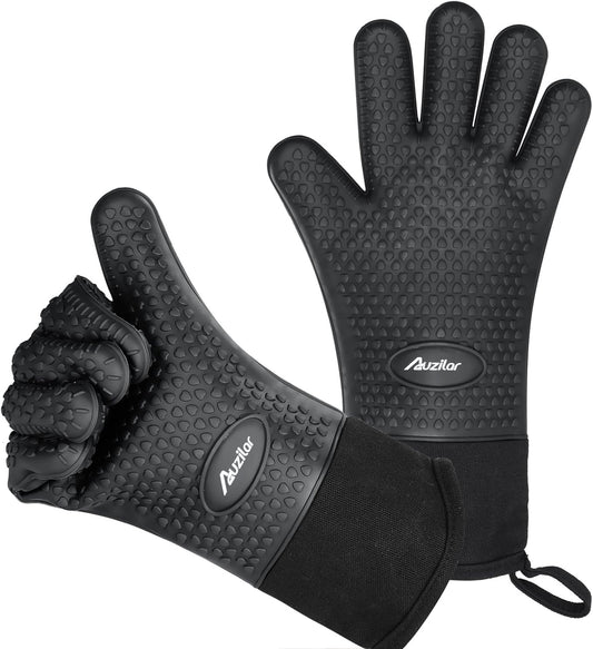 Auzilar Silicone Cooking Gloves: Heat Resistant BBQ Essential