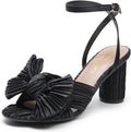 DREAM PAIRS Women's Bow Knot Heeled Sandals - Comfortable Low Chunky