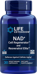 NAD+ Cell Regenerator and Resveratrol Elite - Healthy Aging Support