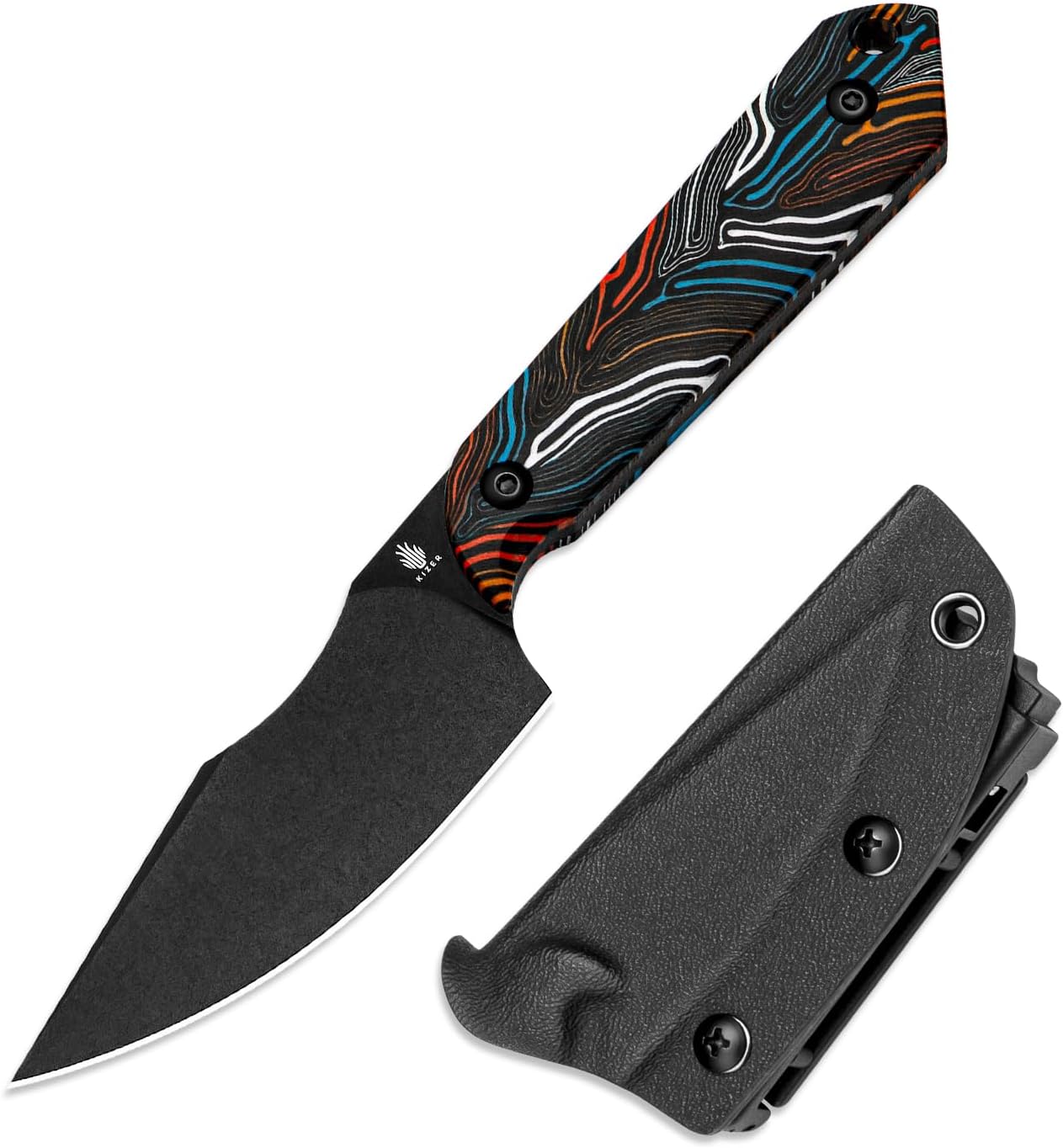 Kizer Mini Harpoon Fixed Blade Knife for Camping and EDC