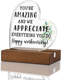 Work Anniversary Workiversary Gifts Desk Sign - Cute 4 in Heart Plaque