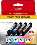 Canon CLI-271 Genuine BK/CMY 4 Color Value Pack - Reliable Photo Color
