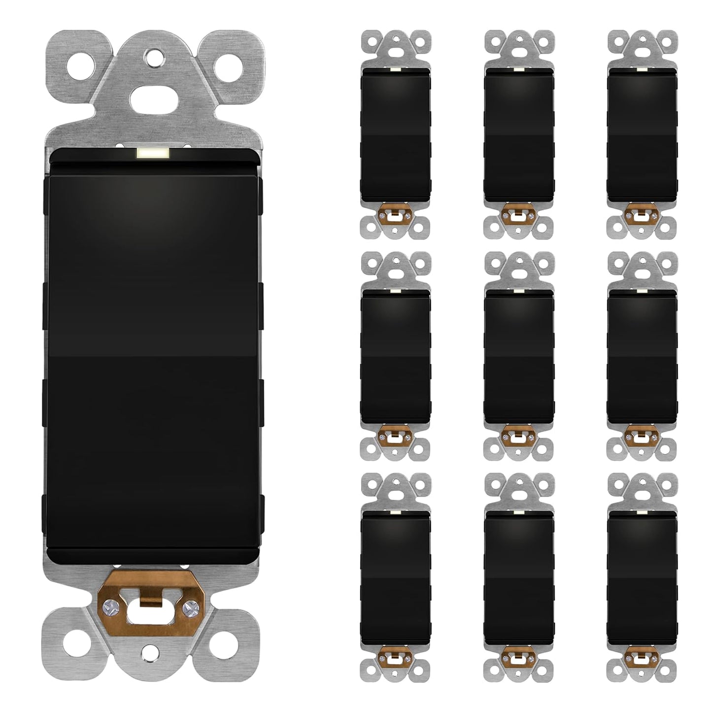 LIDER Minimalist Matte Finish Lighted Decorator Switch 10 Pack