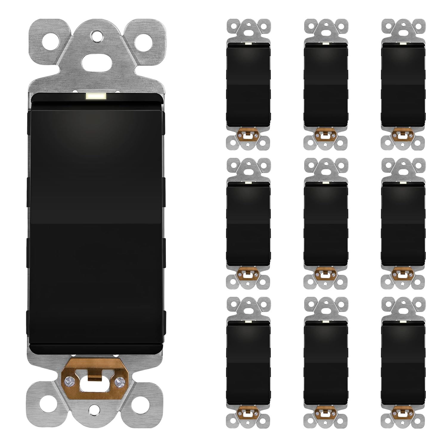 LIDER Minimalist Matte Finish Lighted Decorator Switch 10 Pack