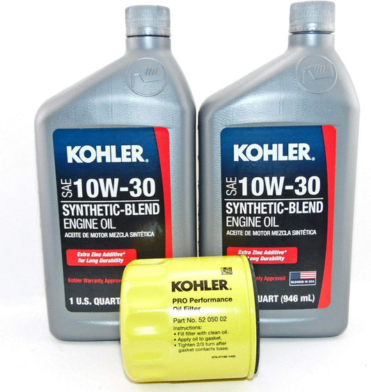 Kohler Synthetic Blend 10W-30 Engine Oil with Oil Filter Set