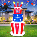 6FT Patriotic Independence Day Inflatable Cake - Bright LED Yard Decor