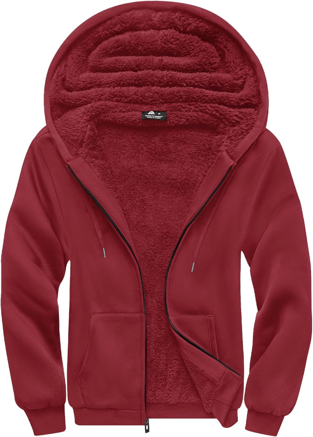 SCODI Heavyweight Fleece Hoodies for Men - Warm Full Zip Sweatshirt