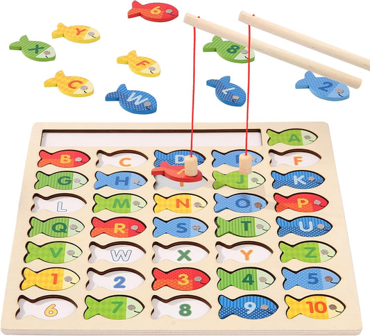 Montessori Magnetic Fishing Game for Toddlers, Educational Toy with Letters & Numbers
