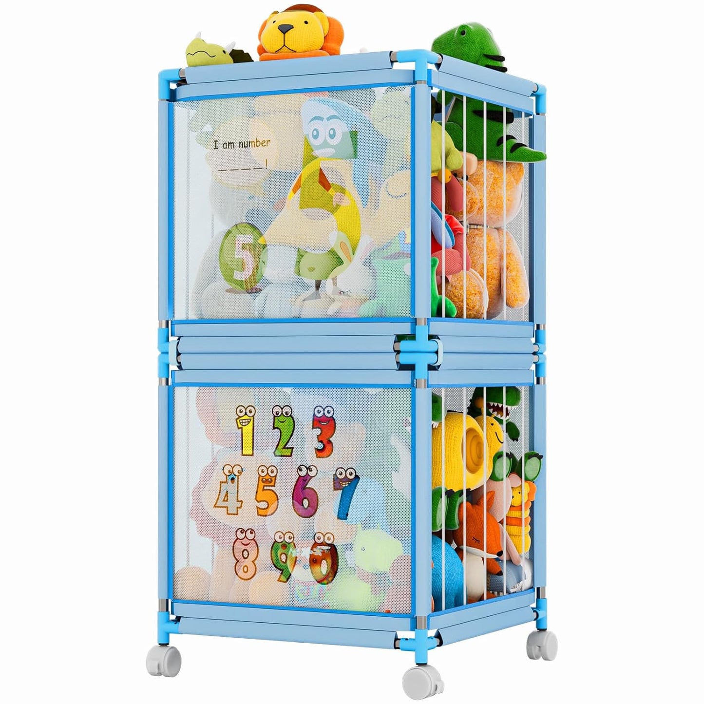 Kids Stuffed Animal Storage Zoo: Extra Large Organizer Bin