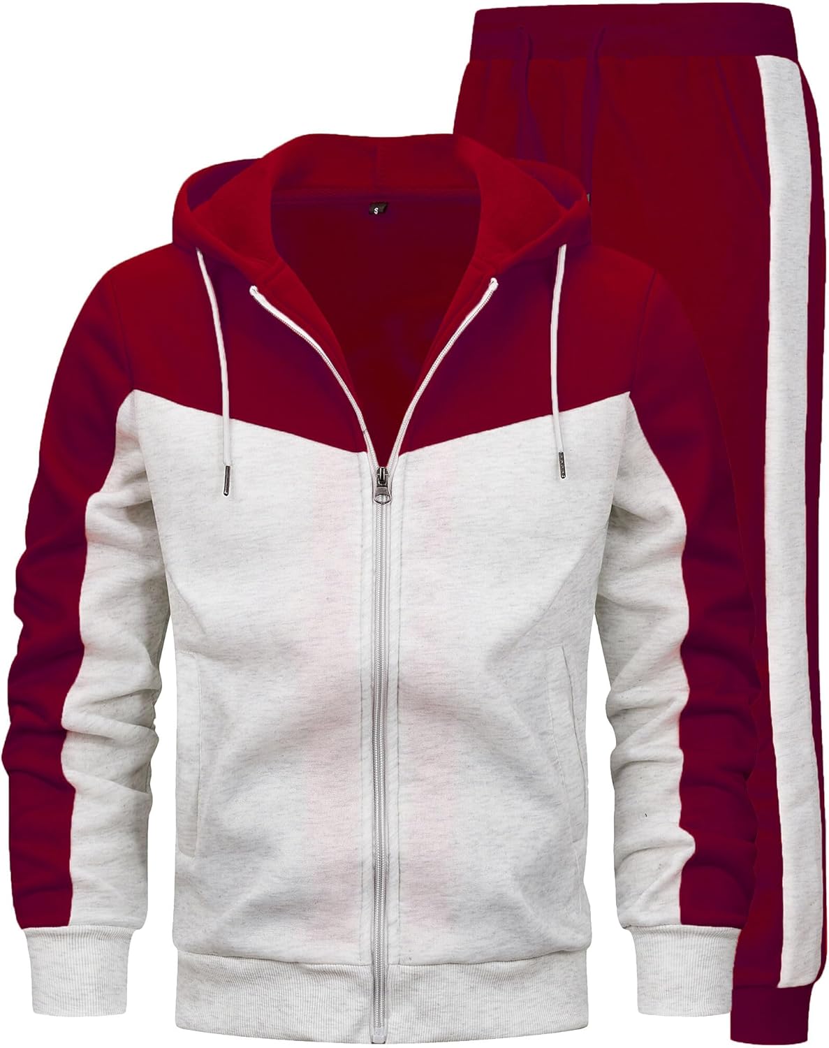 Men's 2 Pieces Tracksuit for Men Full Zip Jogger Sports Suit