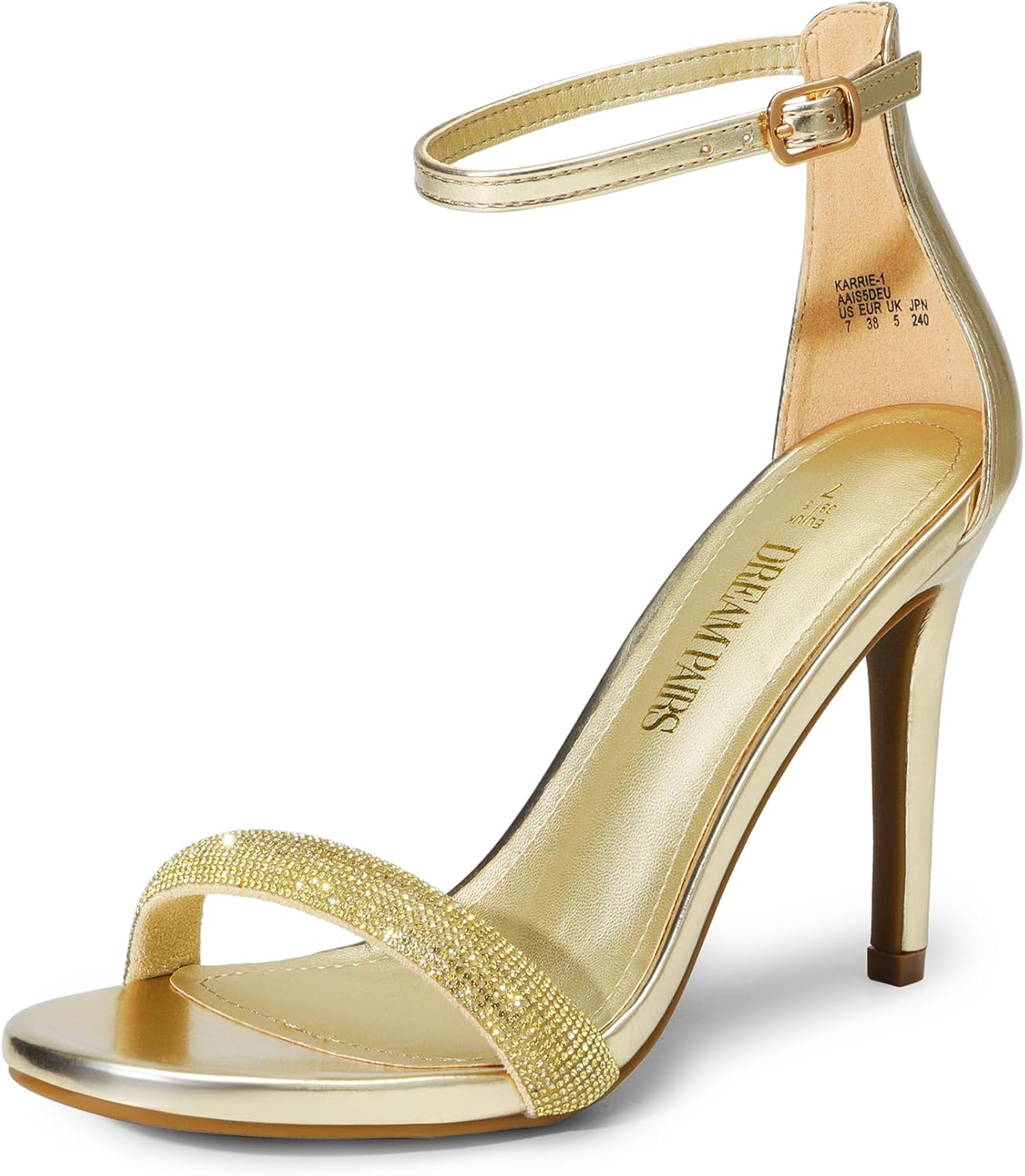 DREAM PAIRS Women's High Heels Flower Ankle Strap Stilettos