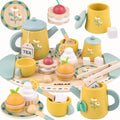 Tea Sets for Toddlers 3-5 Girl Birthday Gift - Wooden Play Tea Set