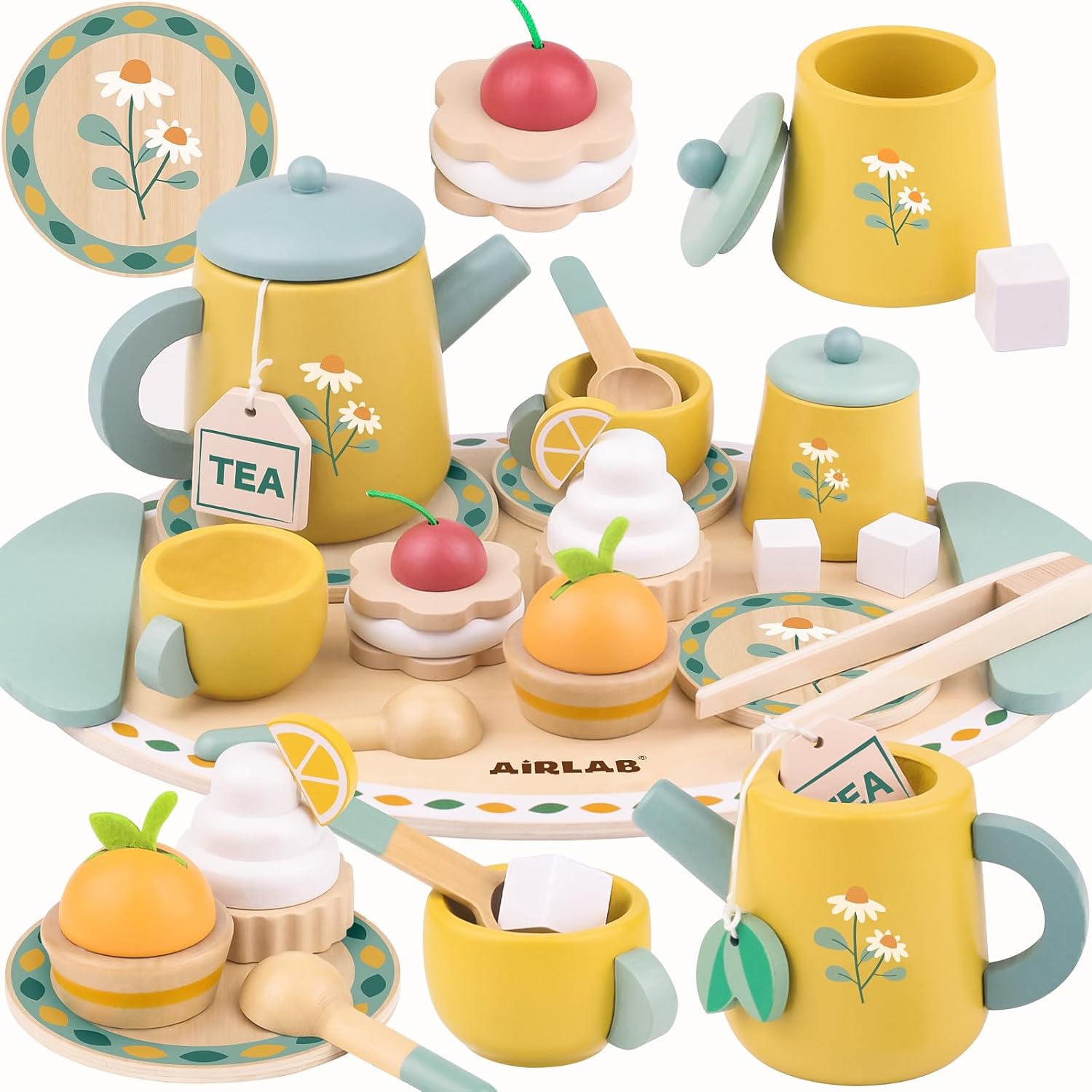Wooden Tea Sets for Toddlers 3-5 Years Old Birthday Gift