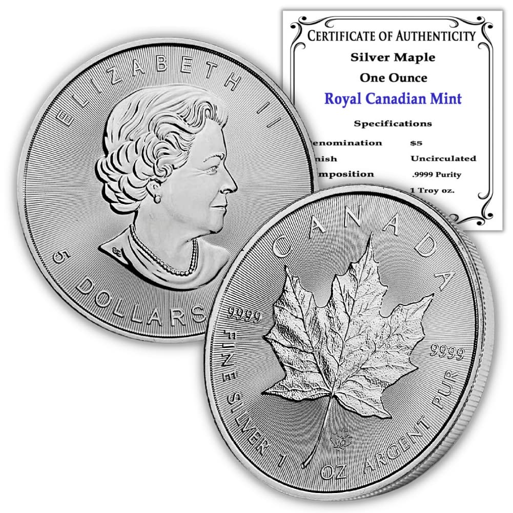 1 oz Canadian Silver Maple Leaf Coin Brilliant Uncirculated Quality