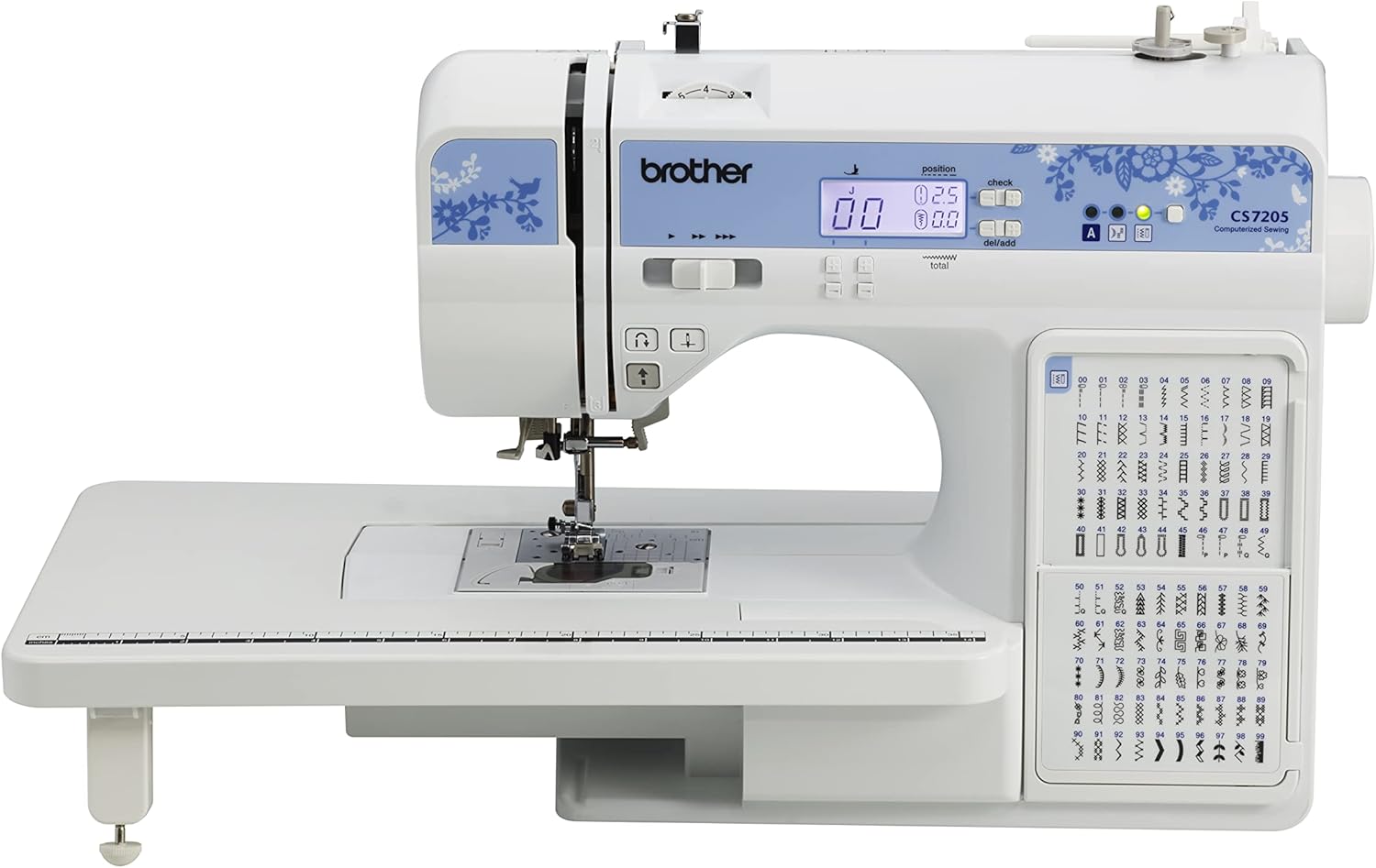 Brother CS7205: 150 Stitches, Wide Table, 11 Feet