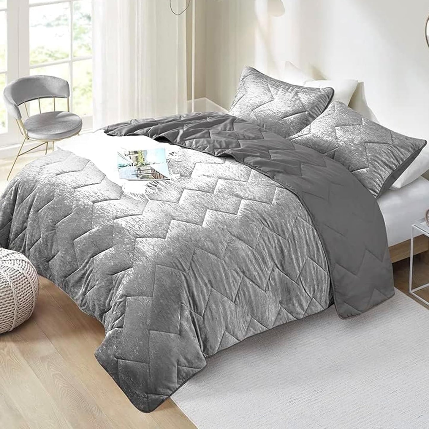 Comfort Spaces Juliette Luxe Quilt Set - Soft Velvet Bedding