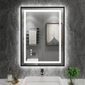 20in x 28in LED Bathroom Mirror with Black Frame - Dimmable Dual Light