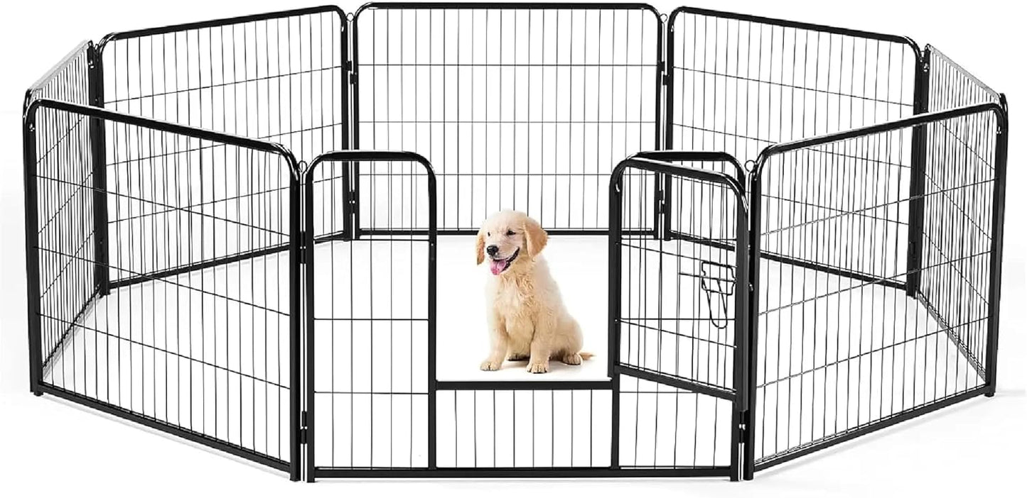 40in Heavy-Duty Rust-Resistant Dog Playpen for Indoor/Outdoor Use
