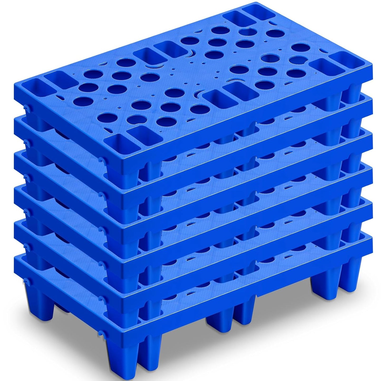 6 Pcs Nestable Plastic Pallets for Efficient Storage Solutions