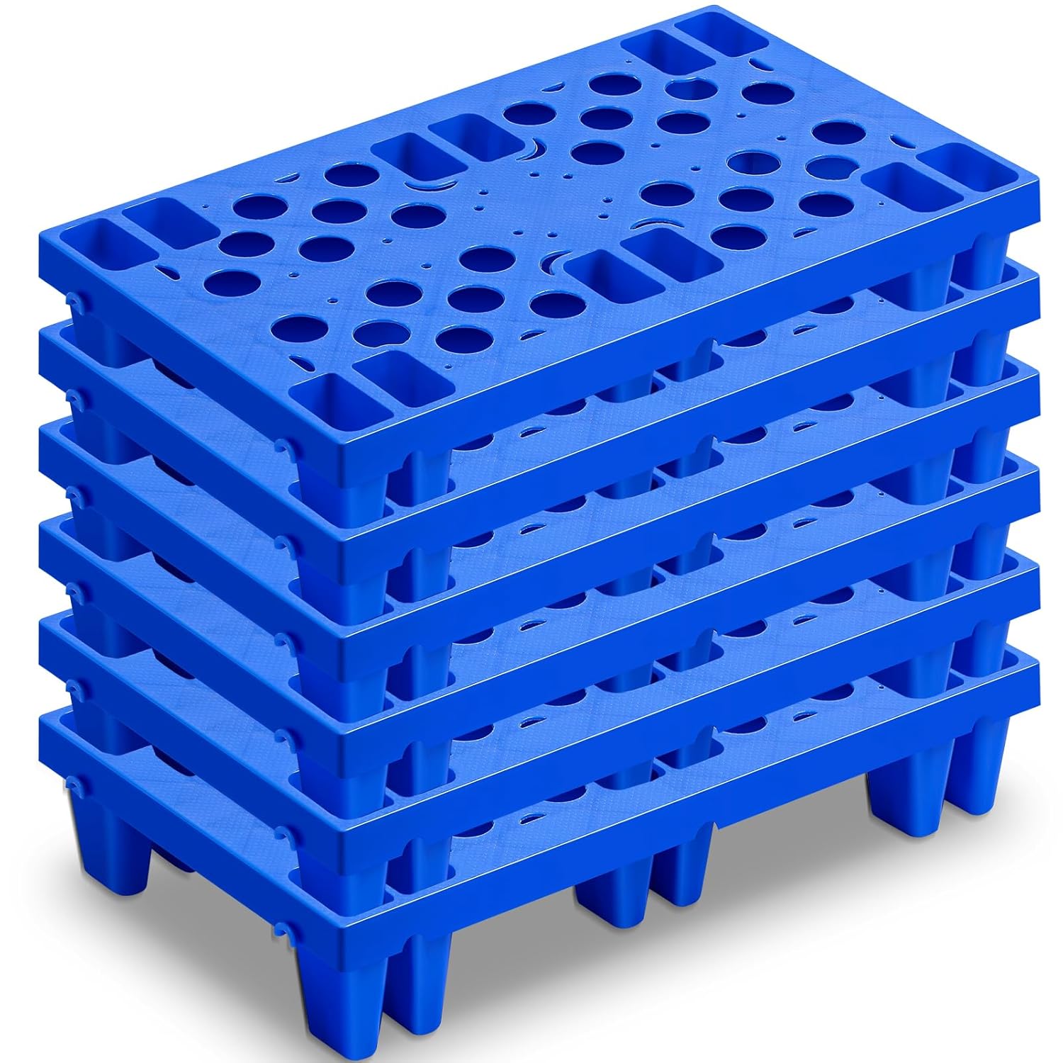 6 Pcs Nestable Plastic Pallets for Efficient Storage Solutions