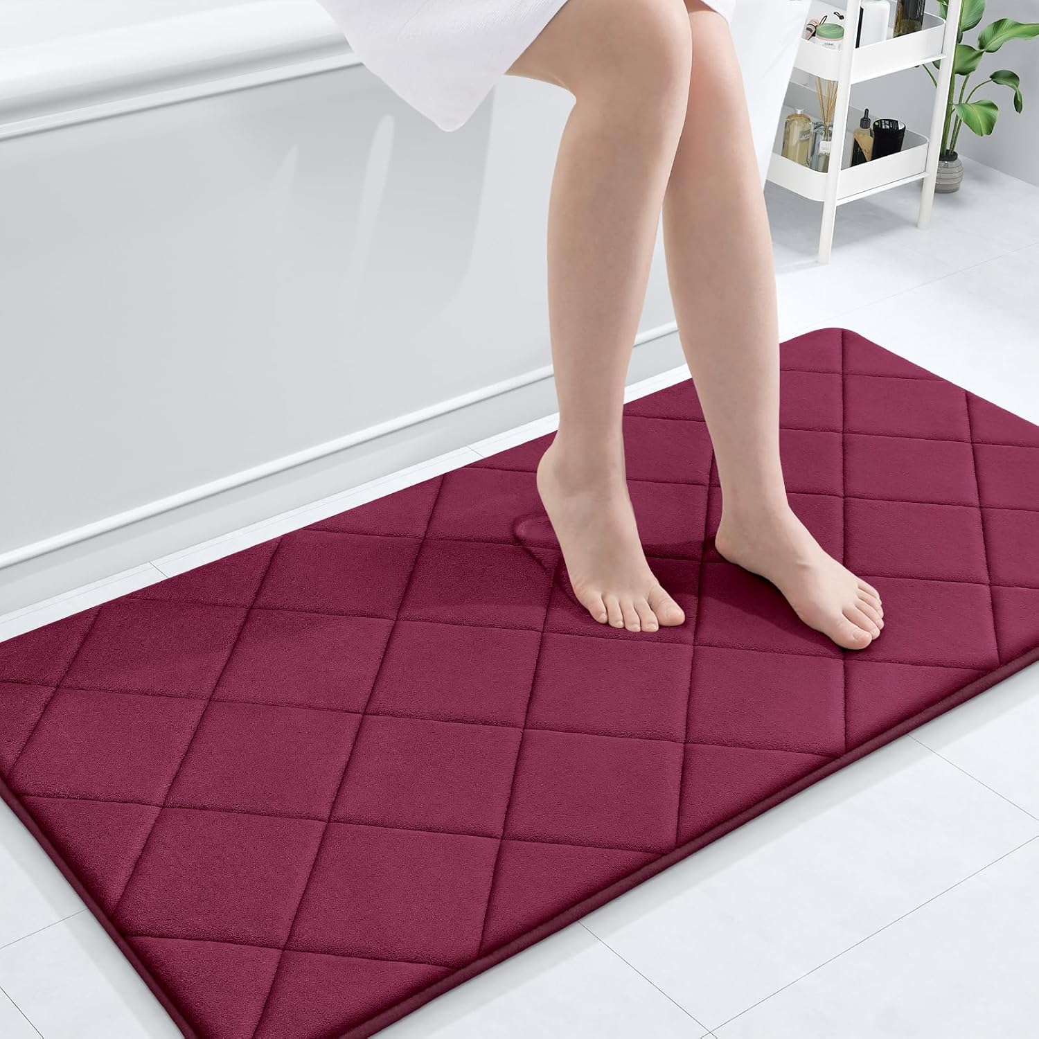 OLANLY Memory Foam Bath Mat 44x24 for Luxurious Comfort