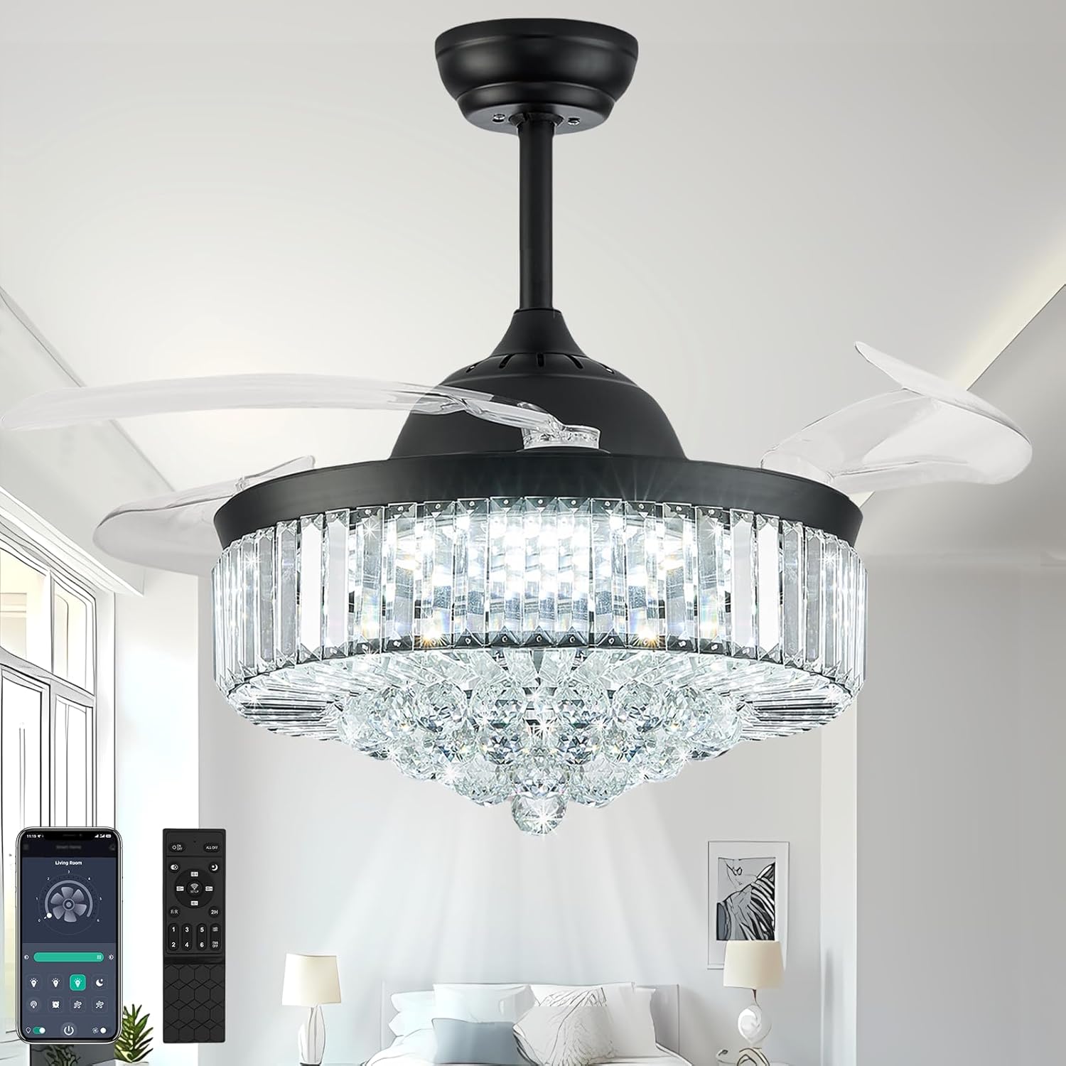 42in Fandelier Ceiling Fan with Light - Stylish and Functional