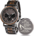 Engraved Wooden Watch for Men - Personalized Dad Message Gift