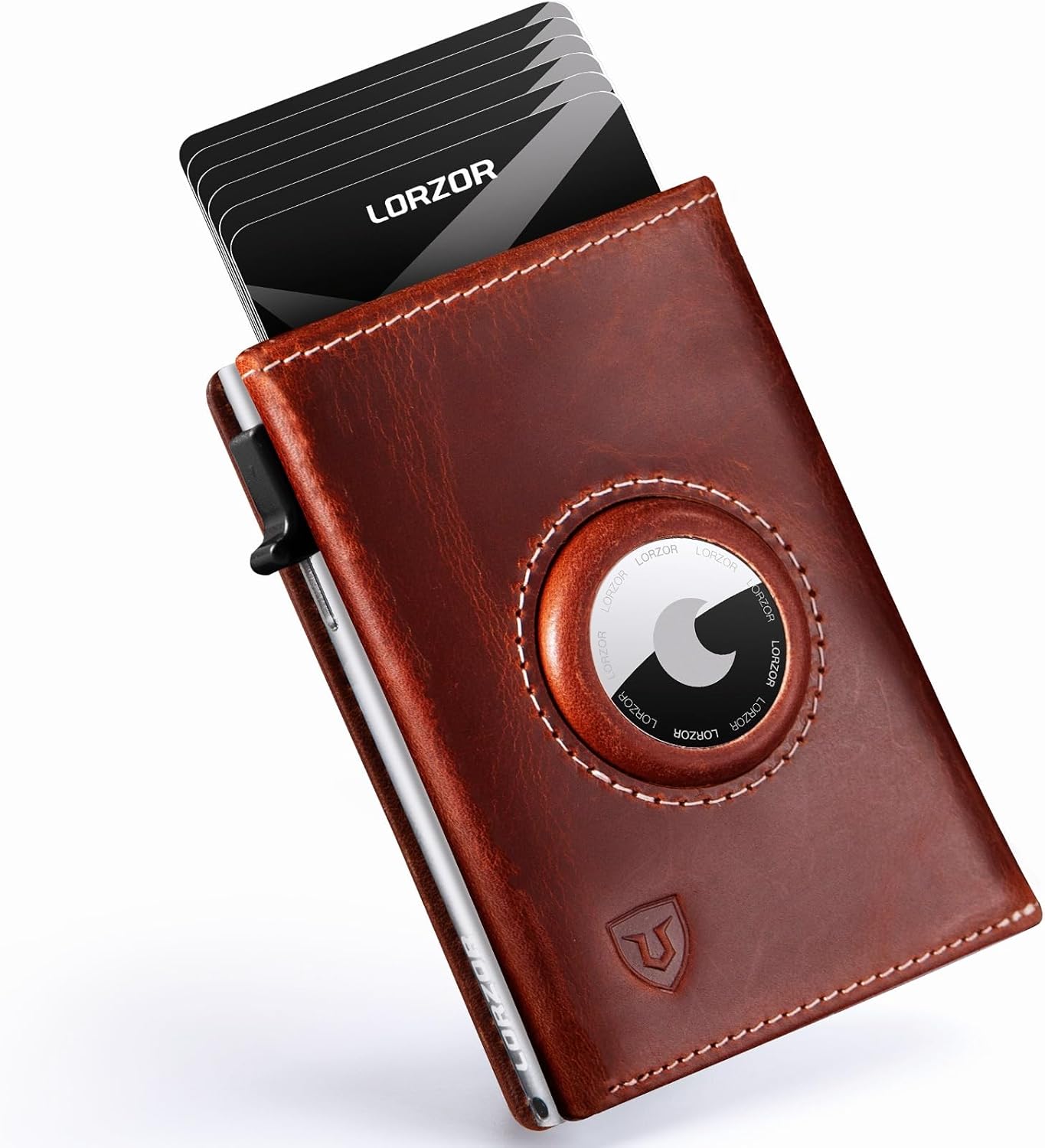 LORZOR AirTag Wallet - Luxury Full Grain Leather Design