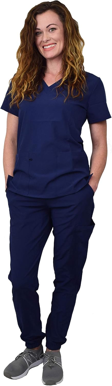 Green Town Scrubs for Women - Stylish Jogger Pant and Top Set