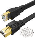 Cat 8 Ethernet Cable 150 FT Flat - 40Gbps High Speed Shielded
