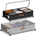 Under Bed Storage with Wheels - Rolling 66L Containers with Clear Lid