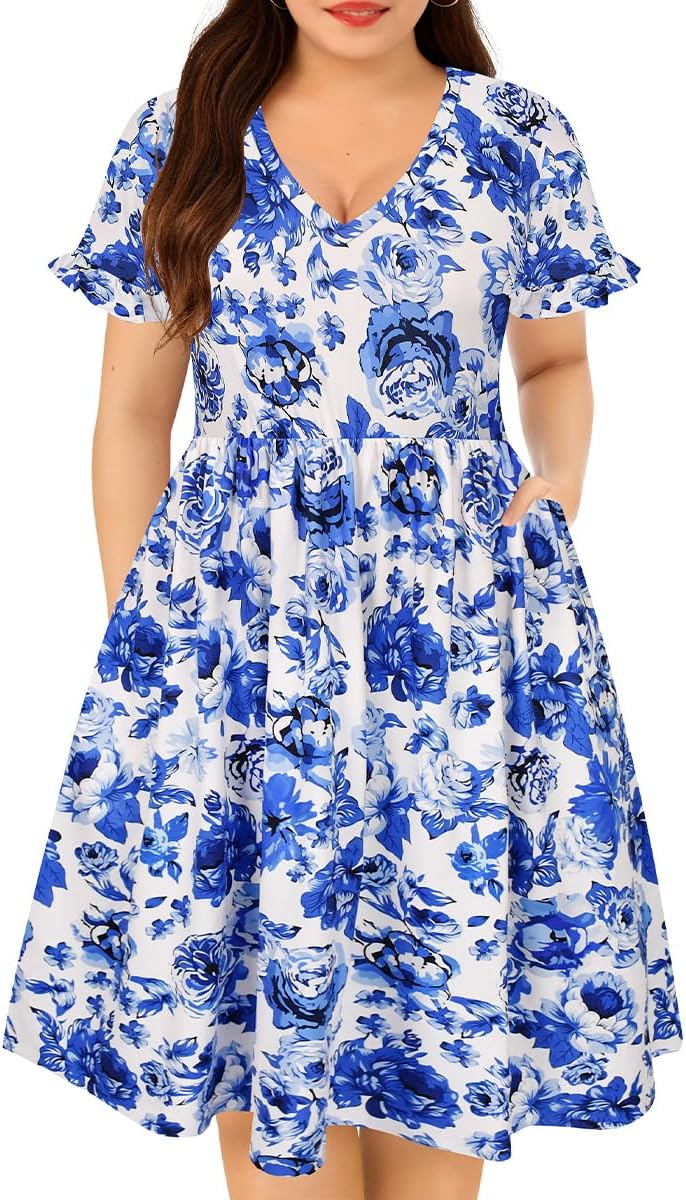 RITERA Plus Size Dresses for Curvy Women with Pockets