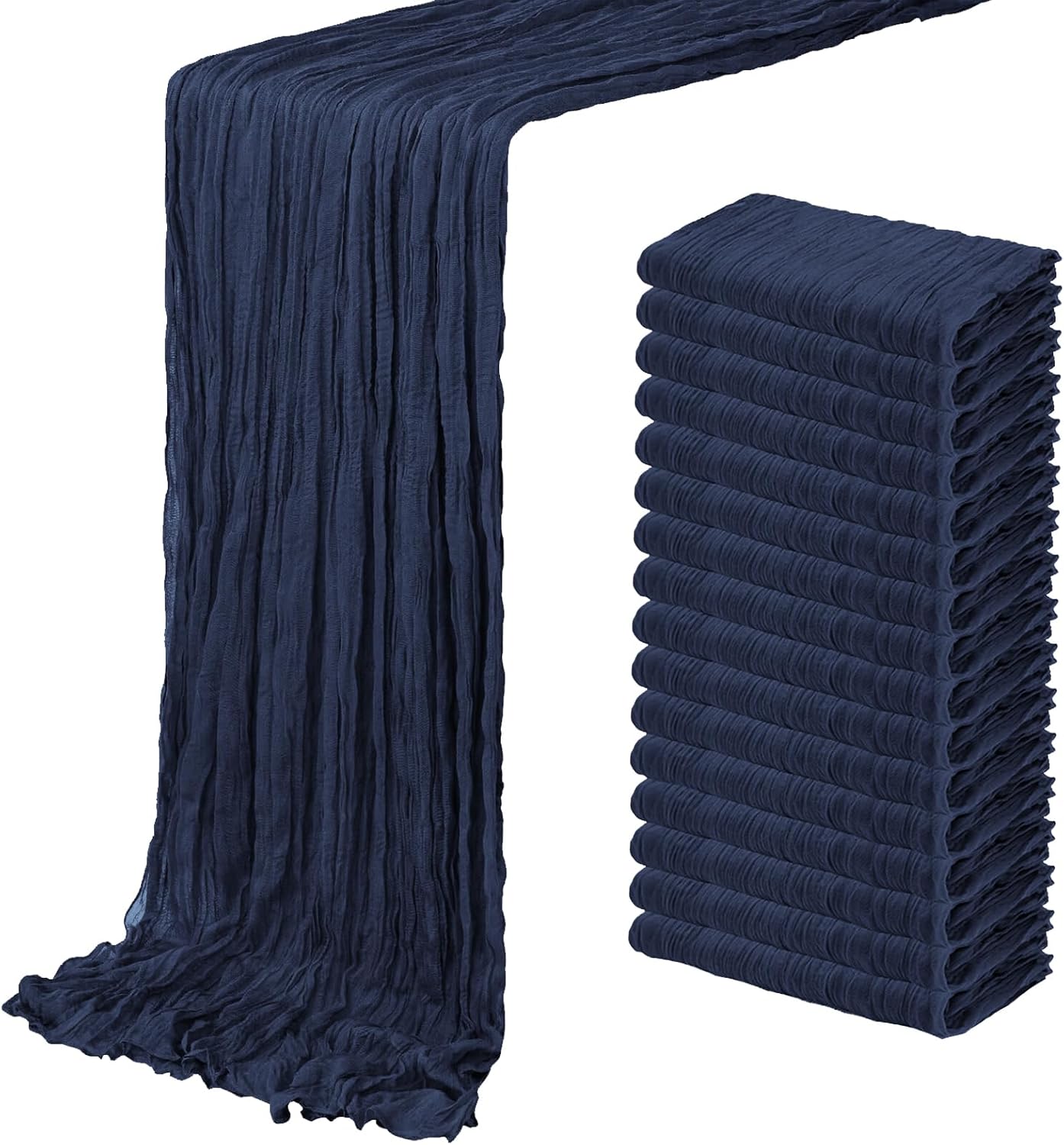 16 Pack Navy Blue Cheesecloth Table Runner for Elegant Events