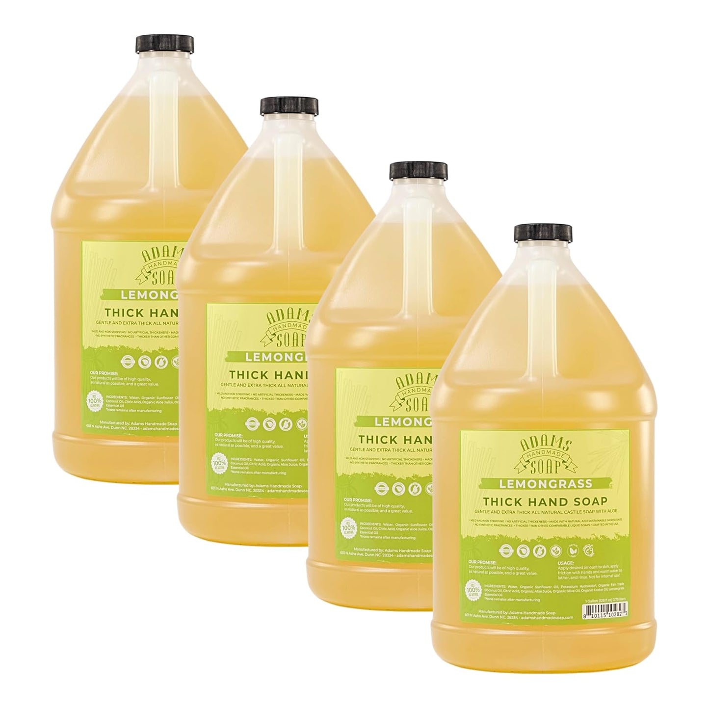 Adams Handmade Soap Liquid Hand Soap 1 Gal Lemongrass 4 Pack