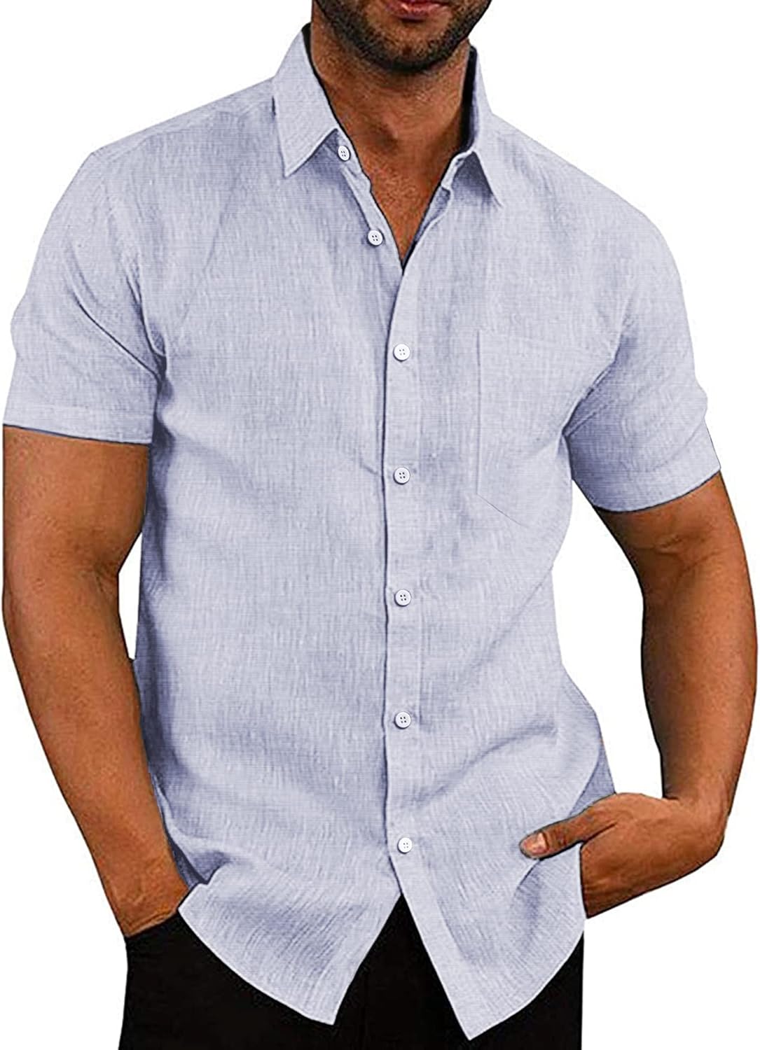 COOFANDY Men's Casual Button Down Linen Shirts for Summer