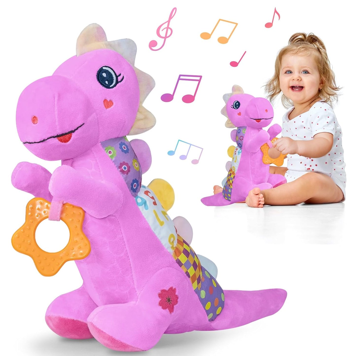 Musical Baby Dino Toy with Sensory Features - Perfect Infant Gift!