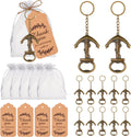 50 Anchor Bottle Opener Keychain Set for Nautical Wedding Favors