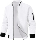 Mens Lightweight Bomber Jacket Varsity Coat - Stylish 3D Waffle