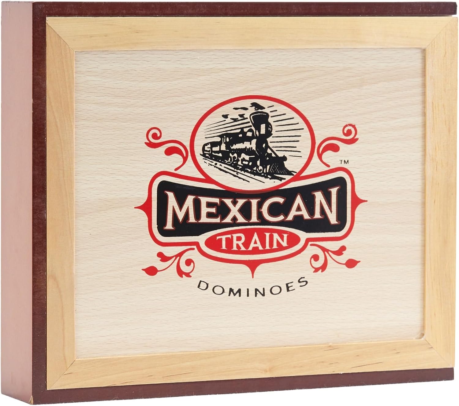 Mexican Train Domino Set in Wooden Collector Box for Family Fun