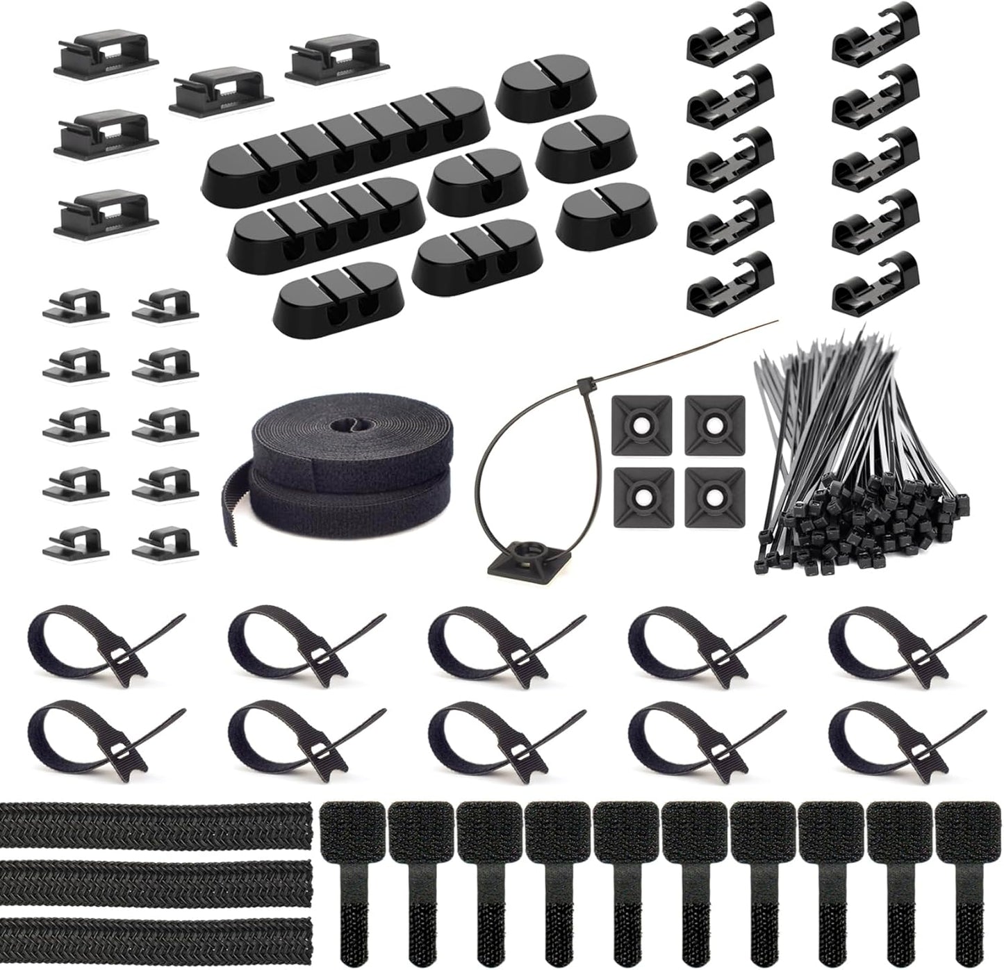 ZIIYAN Cable Management Kit: 163 PCS for Tangle-Free Wires