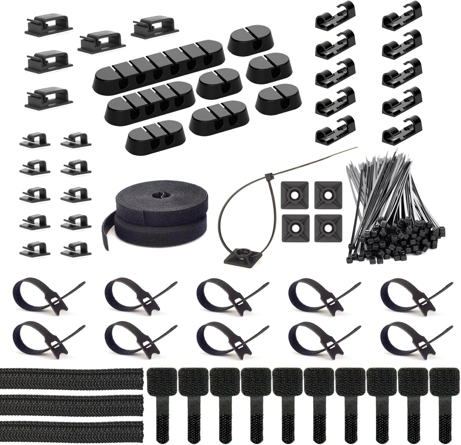 ZIIYAN Cable Management Kit: 163 PCS for Tangle-Free Wires
