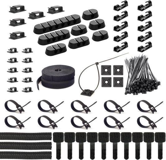 ZIIYAN Cable Management Kit: 163 PCS for Tangle-Free Wires