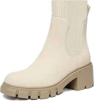 Athlefit Women's Chelsea Platform Ankle Boots for Stylish Comfort