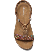 Women Arch Support Braided Flat Sandals - Bohemian Elastic Summer Shoe