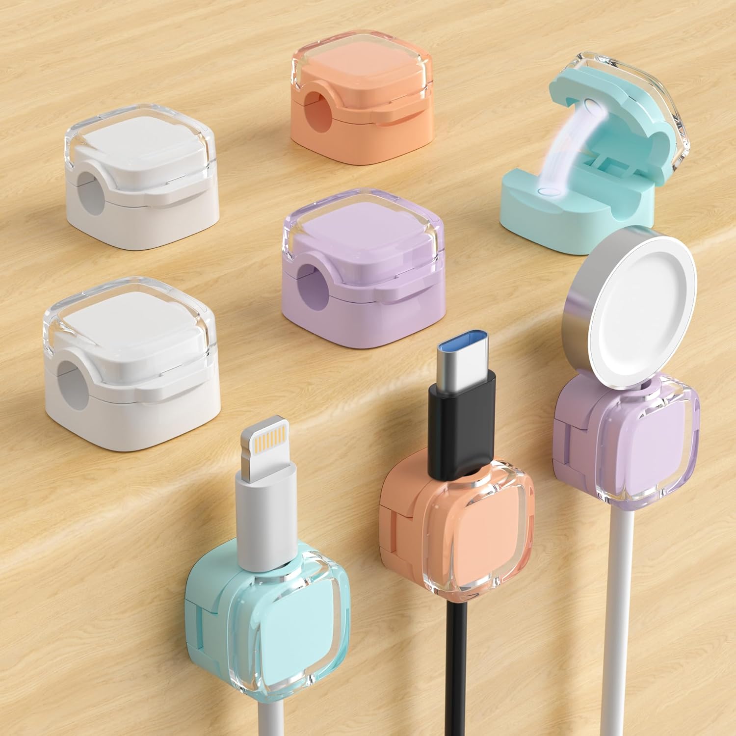 COOCAT 8-Pack Magnetic Cable Clips: Neat Cord Management